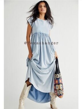 Free People Light Blue Carissa Maxi Dress